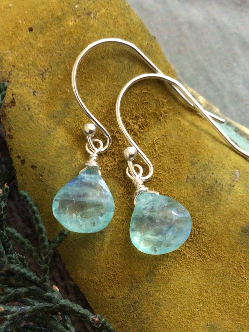 Sale Natural Aquamarine Sterling Silver Sundance Charm Earrings